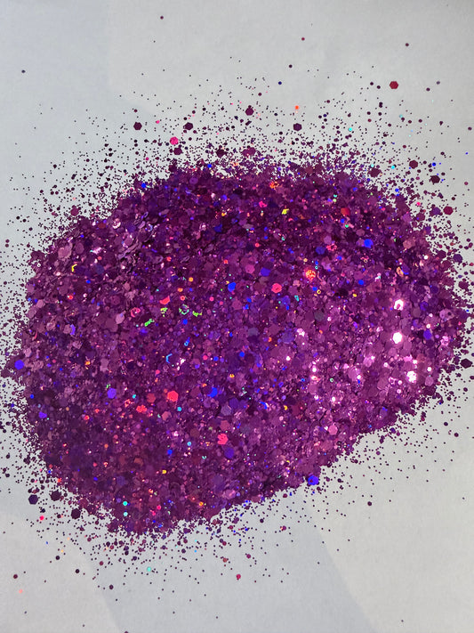 Neon Heartbeat | Iridescent Purple-pink Chunky Glitter Mix