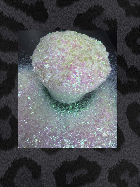 Unicorn Halo|Chunky Mix White/pink Iridescent Glitter