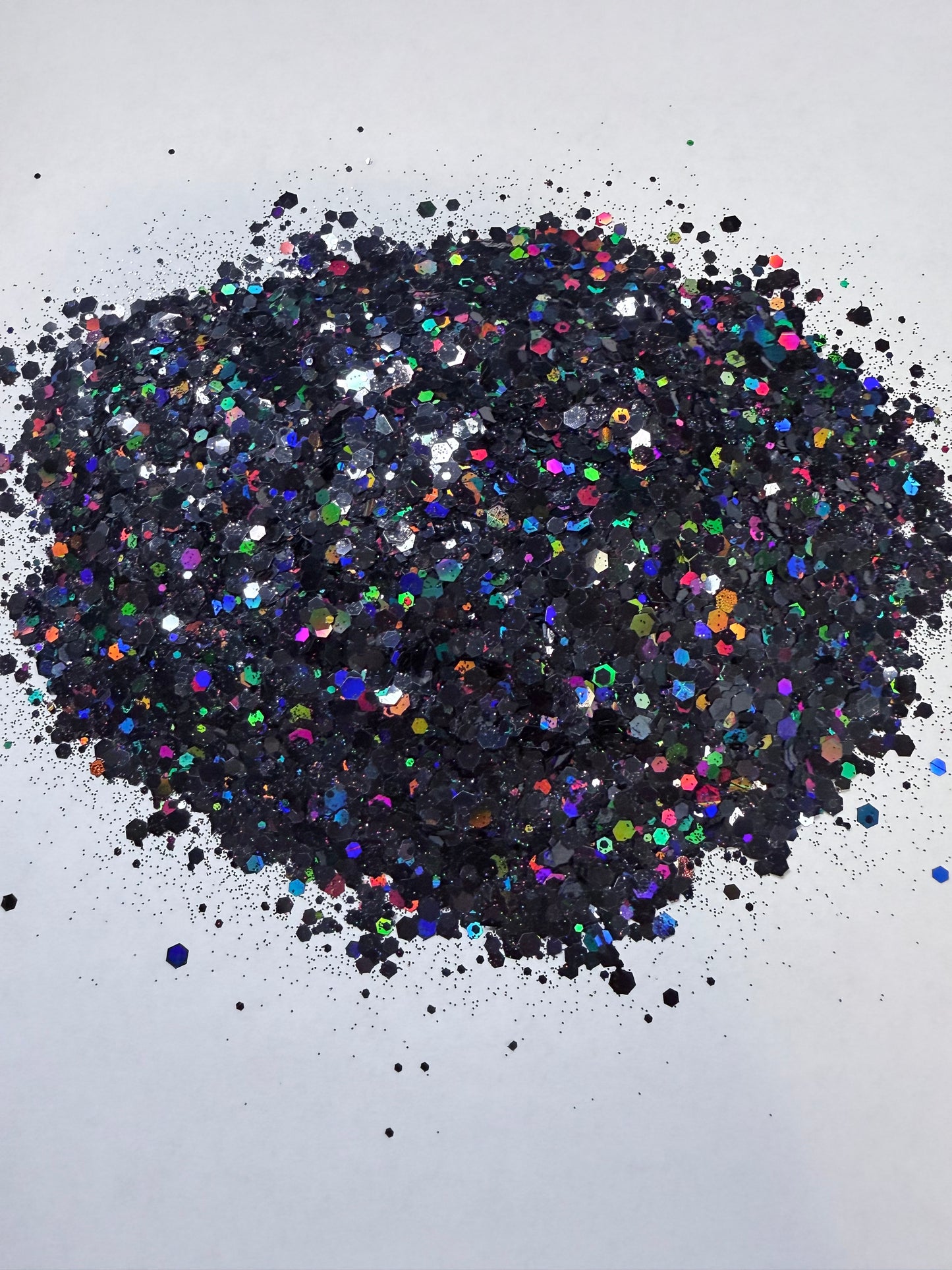 Midnight Prism|Chunky Mix Black Iridescent Glitter