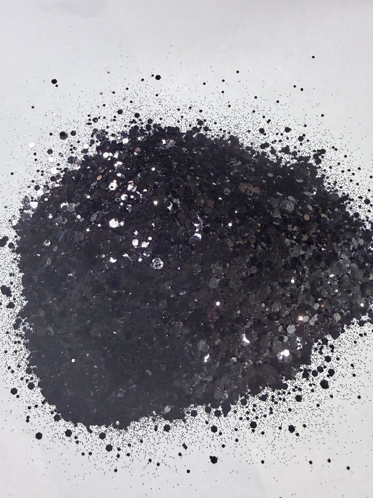 After Dark | Black Sparkle Chunky Glitter Mix