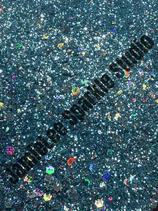 Ocean Aura Crush|Chunky Mix Teal Iridescent Glitter